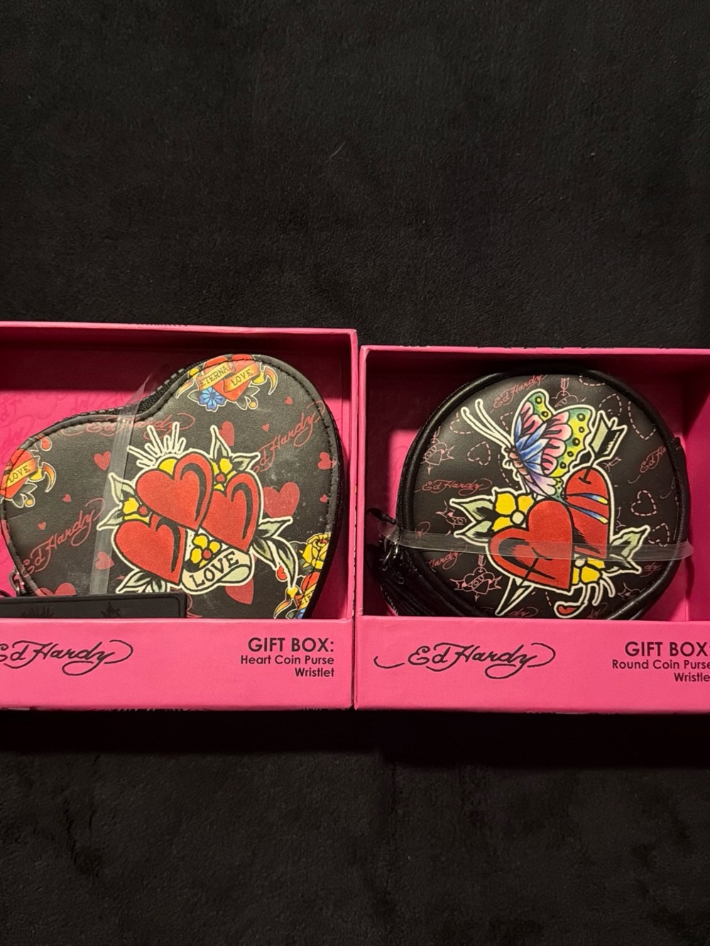 ed hardy coin purse wristlet bundle
